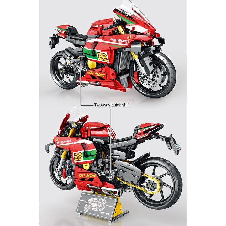 1966PCS MOC Technic Large Ducati Panigale V4R Motorcycle Motor Bike M –  mycrazybuy store