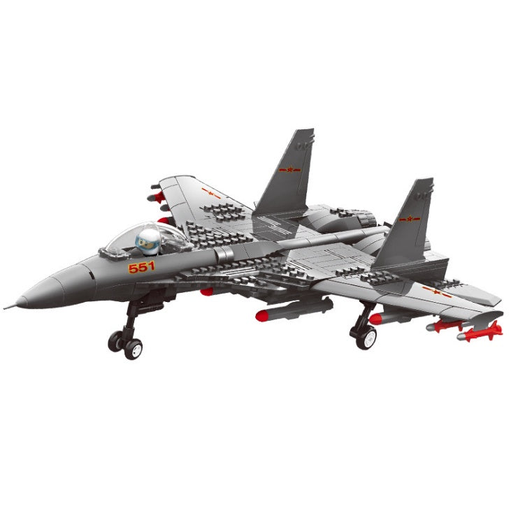 281PCS Military J-15 Flying Shark Jet Air Fighter Plane Model Building Block Brick Toy Gift Set Kids New Compatible Lego