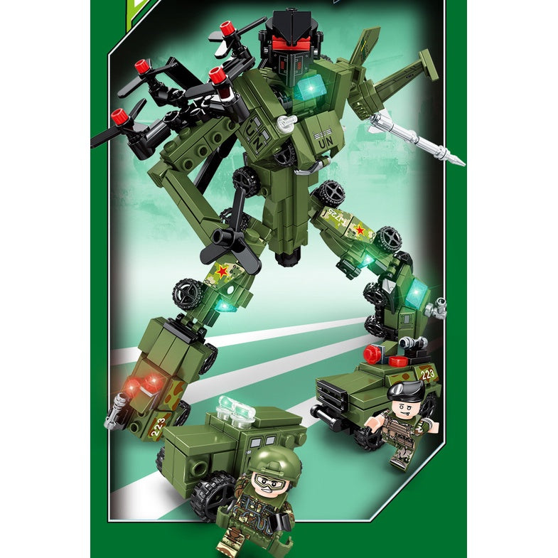 445PCS MOC 8in1 Rescue Mecha Man Figure Model Toy Building Block Brick Gift Kids Compatible Lego