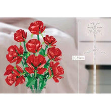 Load image into Gallery viewer, MOC Rose Flower Bouquet Romantic Love Valentine&#39;s Day Birthday Model Toy Building Block Brick Gift Kids Home Decoration Compatible Lego
