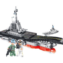 Load image into Gallery viewer, 502PCS Military WW2 Shandong PLA NAVY Aircraft Carrier Figure Model Toy Building Block Brick Gift Kids Compatible Lego
