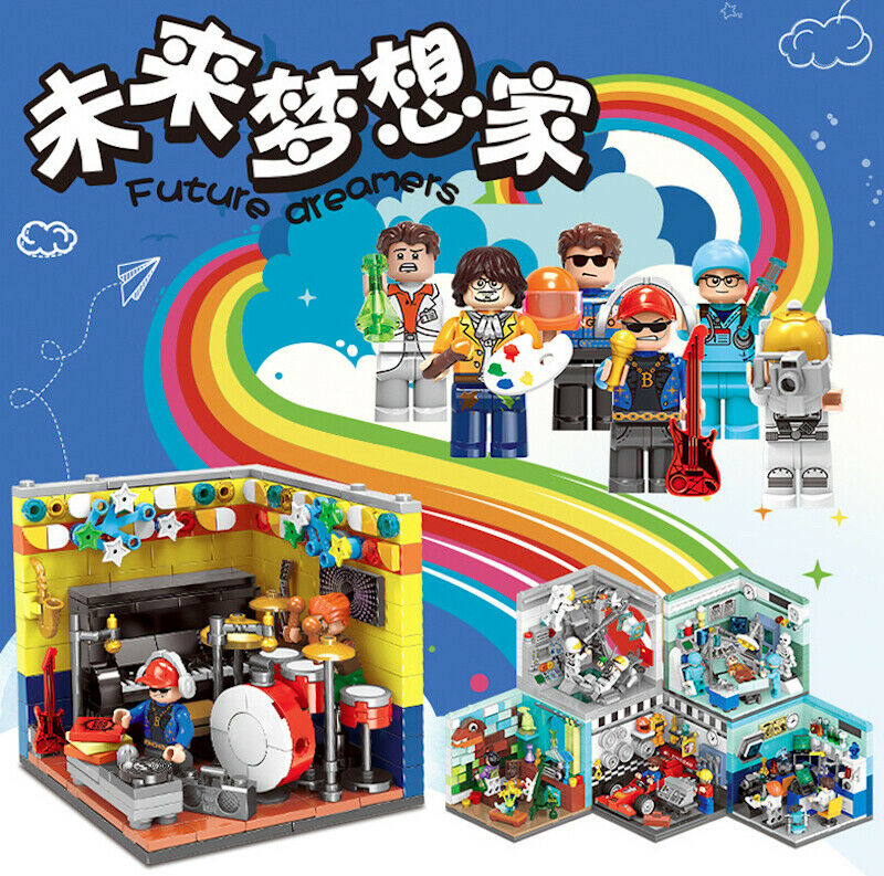 6PCS Set DIY Mini Future Dreamers Career Educational Toy Building Blocks Brick Action Figure Fully Compatible With Lego