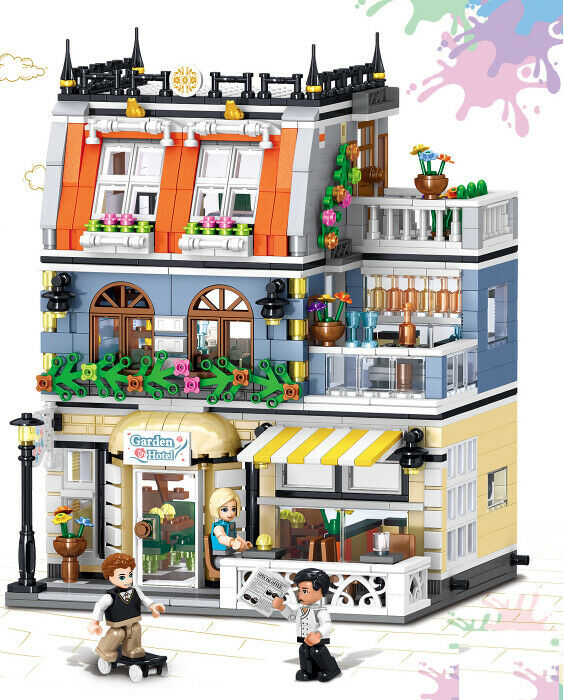 1316PCS City Street Garden Hotel Building Blocks Bricks Figures Model Educational Toy Fully Compatible With Lego