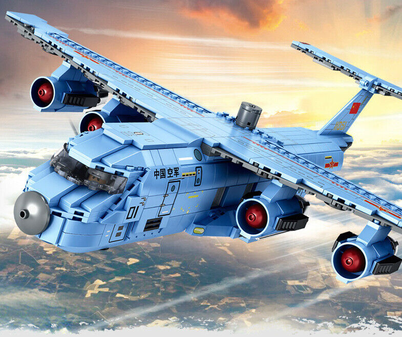1083PCS Military Army Y-20 Transport Aircraft Model Building Blocks Figure Educational Toy Fully Compatible With Lego