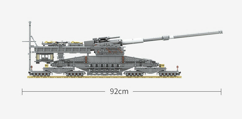 3846PCS Military Army Schwerer Gustav Dora Cannon Building Block