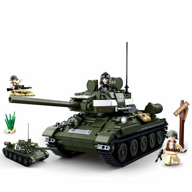 687PCS T34 85 Medium Tank Building Blocks Bricks Soldier Figures Model Educational Toys Fully Compatible With Lego