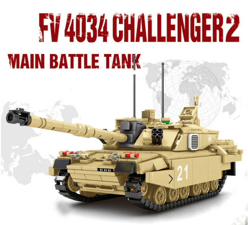 904PCS Military FV4034 Challenger Main Battle Tank Building Blocks Model Brick Fully Compatible With Lego