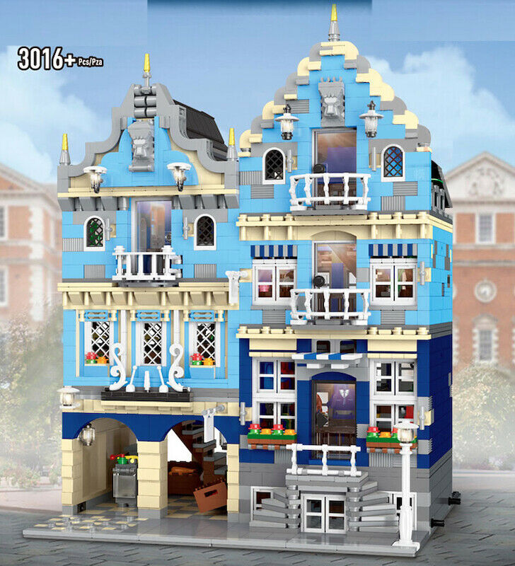 3016PCS City Street MOC European Market Mall Building Blocks Model Bricks Educational Toy Fully Compatible With Lego