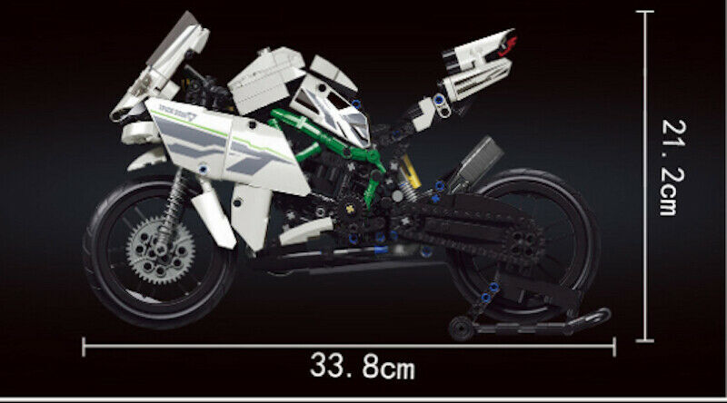 800PCS Motorcycle Bike Ninja H2R Technic Building Block Brick Model Ed –  mycrazybuy store