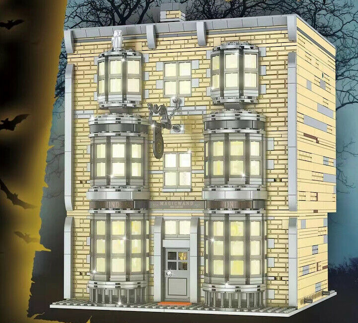 3196PCSCity Street Magic Wand Shop Store Building Block Brick Educational Toy Model Light Fully Compatible With Lego