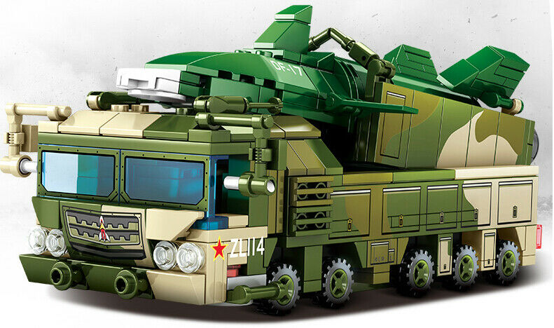 397PCS Military DF17 Ballistic Missile Car Building Block Brick Model Figure Educational Toy Fully Compatible With Lego