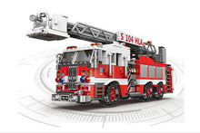 Load image into Gallery viewer, 737PCS MOC Aerial Ladder Fire Truck Engine Building Block Brick Model Figure Educational Toy Fully
