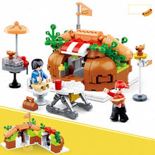 Load image into Gallery viewer, 345PCS City Street Hot Dog Food Store Shop Building Blocks Brick Model Figure Fully Compatible With Lego
