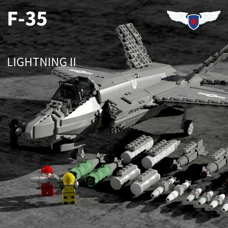 1600PCS F35 Lighting II Carrier Aircraft Fighter Building Block Figure Educational Toy Model Fully Compatible With Lego
