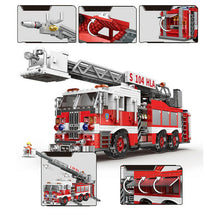 Load image into Gallery viewer, 737PCS MOC Aerial Ladder Fire Truck Engine Building Block Brick Model Figure Educational Toy Fully
