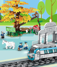 Load image into Gallery viewer, 907PCS MOC City Beijing Train MTR Station Building Blocks Brick Educational Toy Model Figure Fully
