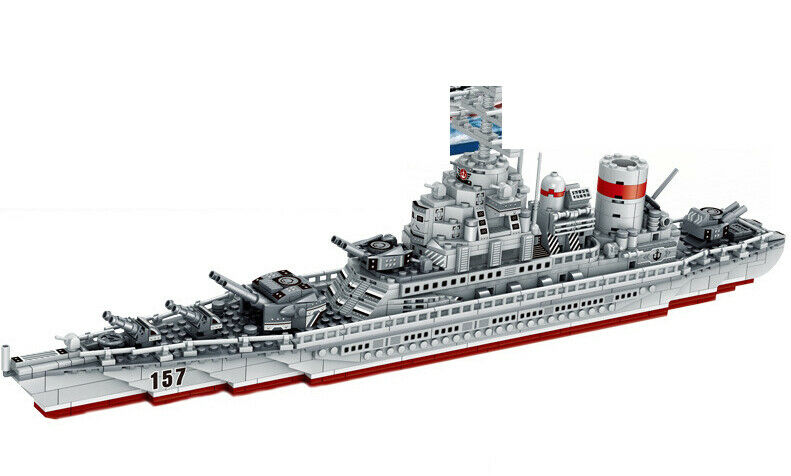 820PCS Military HMS Valiant Battleship Warrior Building Block Brick Figure Model Fully Compatible With Lego