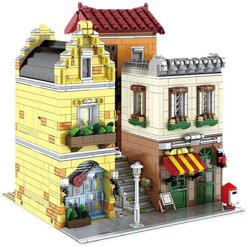3103PCS MOC City Street Town Coffee Shop Store Building Blocks Bricks Educational Toy Model Fully Compatible With Lego