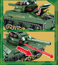 Load image into Gallery viewer, 437PCS Military M4 Sherman Tank US Building Blocks Model Soldier Figures Educational Toy Fully
