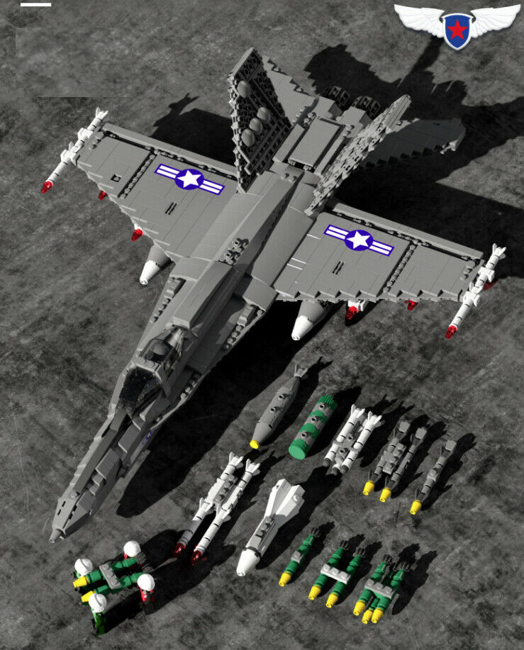 1576PCS Military F18 Hornet Fighter Building Blocks Bricks Figures Educational Toy Model Fully Compatible With Lego
