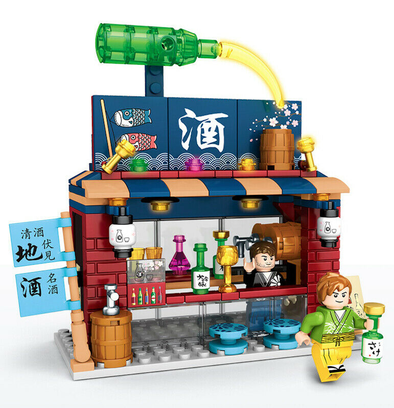 187PCS City Street Japanese Pub Shop Store Figure Educational Toy Building Blocks Brick Fully Compatible With Lego