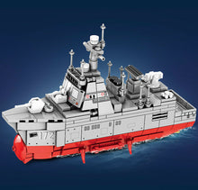 Load image into Gallery viewer, 370PCS Military PLA NAVY 052D Guided Missile Destroy Building Block Figure Model Fully
