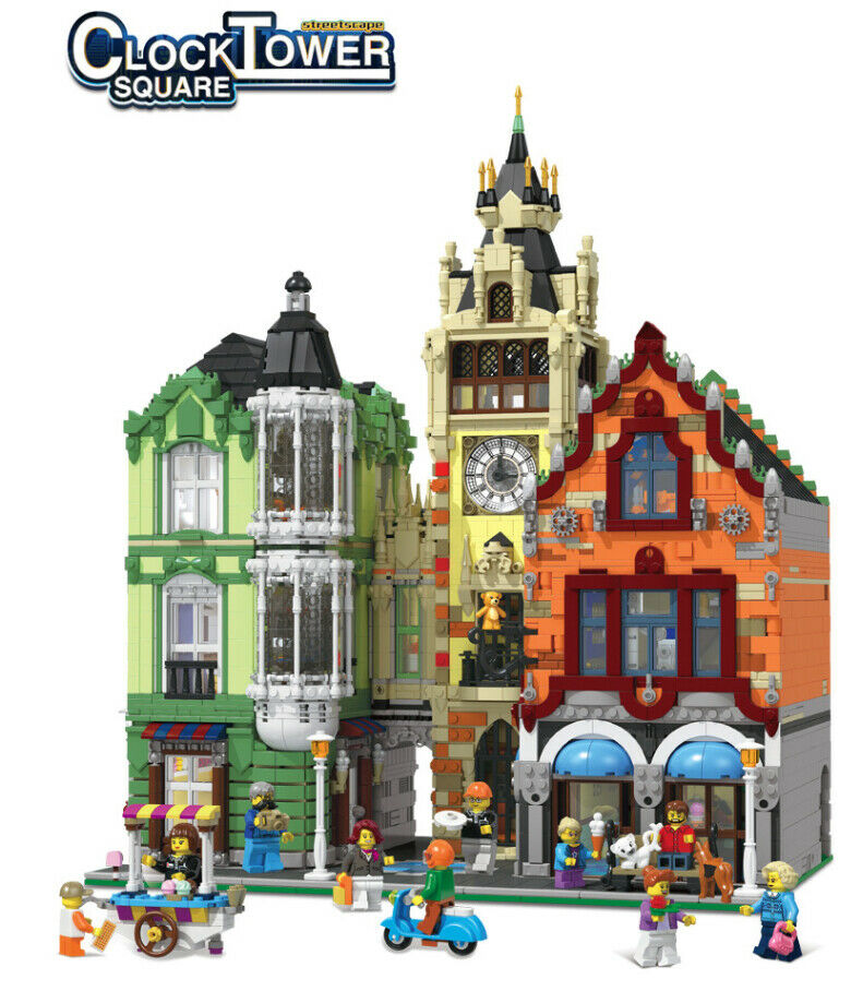 7188PCS MOC City Clock Tower Square Building Blocks Model Bricks Figures Educational Toy Fully Compatible With Lego