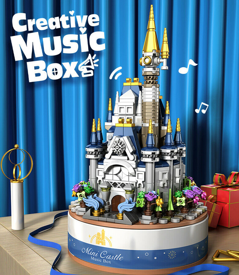 617PCS MOC Castle Music Box Blocks Model Bricks Educational Toy Fully Compatible With Lego