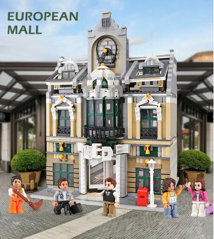 2039PCS City Street Euro Shopping Mall Building Blocks Bricks Model Educational Toy Figure Fully Compatible With Lego