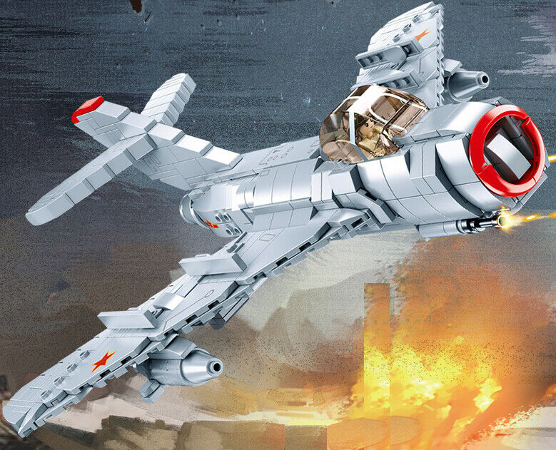 583PCS Military Mikoyan Faggot Mig-15 Fighter Building Block Brick Figure Model Fully Compatible With Lego