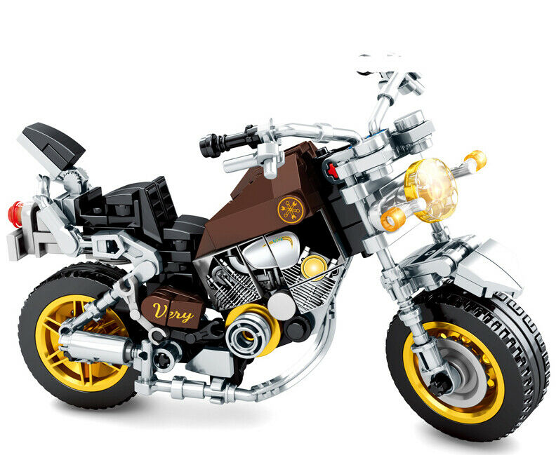 243PCS Motorcycle Bike Virago Technic MOC Building Block Brick Model Educational Toy Fully Compatible With Lego