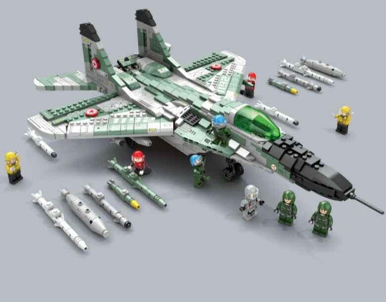 1387PCS Military MIG 29 Mikoyan Gurevich Air Fighter Building Block Brick Model Fully Compatible With Lego