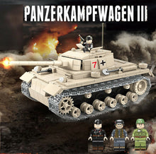 Load image into Gallery viewer, 711PCS Panzerkampfwagen III Tank Building Blocks WW2 Soldier Figures Model Educational Toys Fully Compatible With Lego
