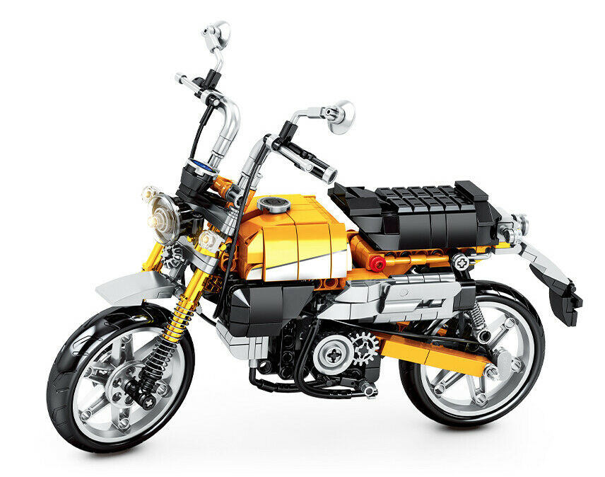 651PCS Motorcycle Bike Honda Monkey Technic MOC Building Block Brick Model Educational Toy Fully Compatible With Lego