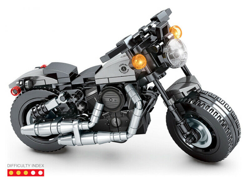 189PCS Motorcycle Bike Tough Guy 883 Technic MOC Building Block Brick Model Fully Compatible With Lego