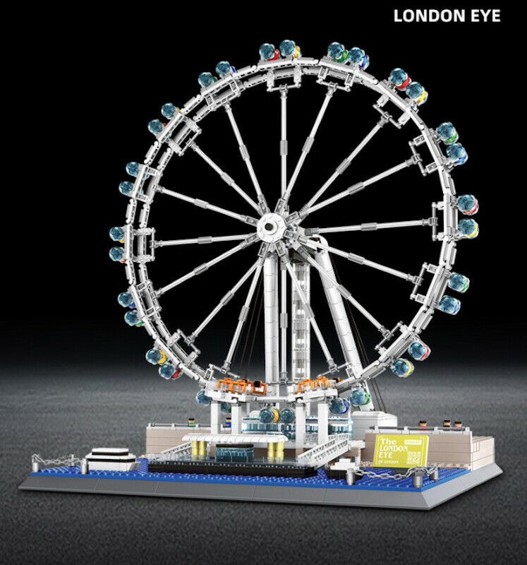 1528PCS Architecture London Eye Ferris Wheel Building Block Brick Model Educational Toy Fully Compatible With Lego