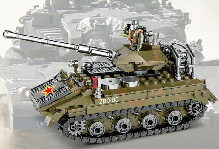 458PCS Military ZBD-03 IFV Airborne Armored Building Block Brick Figure Model Fully Compatible With Lego