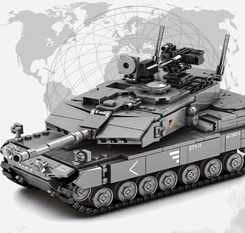 898PCS Military 2A7 Leopard Main Abrams Battle Tank Building Blocks Model Bricks Fully Compatible With Lego