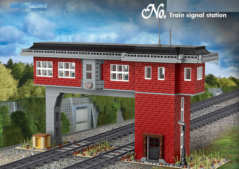 1809PCS MOC City Railway Train Signal Station Building Blocks Model Bricks Educational Toy Fully Compatible With Lego