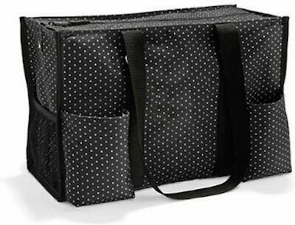Thirty one zip top Organizing Utility tote shoulder bag 31 Gift Swiss Dot