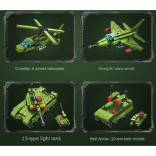 Load image into Gallery viewer, 545PCS Military WW2 4in3 Z-9 Tank Air Fighter Aircraft Helicopter Model Toy Building Block Brick Gift Kids Compatible Lego
