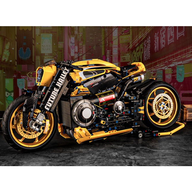 1981PCS MOC Technic Speed Cyber Punk Motor Bike Motorcycle Model Toy Building Block Brick Gift Kids Compatible Lego 1:5