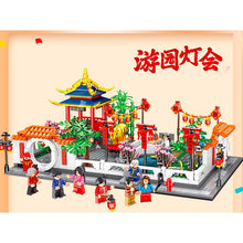 Load image into Gallery viewer, MOC Chinese New Year Scene Dragon Dance Garden Lantern Festival Model Figures Toy Building Block Brick Gift Kids
