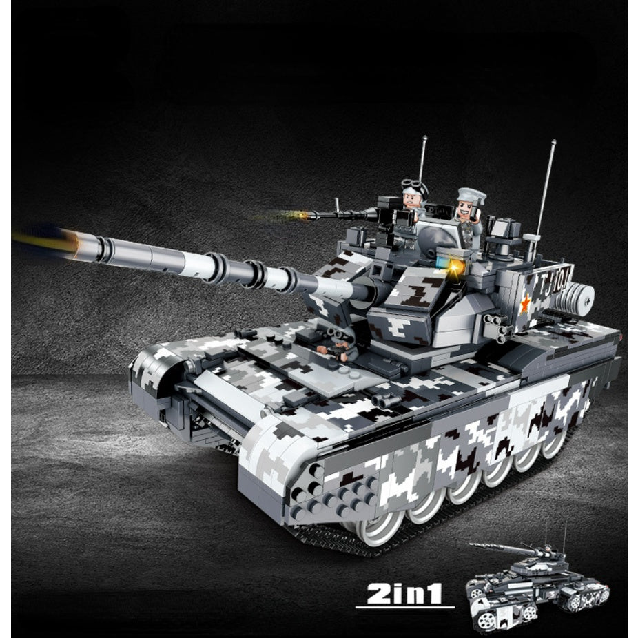 1640PCS Military WW2 2in1 99A Mammoth Main Battle Tank Figure Model Toy Building Block Brick Gift Kids Compatible Lego