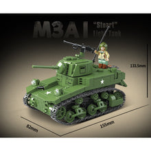 Load image into Gallery viewer, 601PCS Military WW2 M3A1 Stuart Light Tank Figure Model Toy Building Block Brick Gift Kids Compatible Lego
