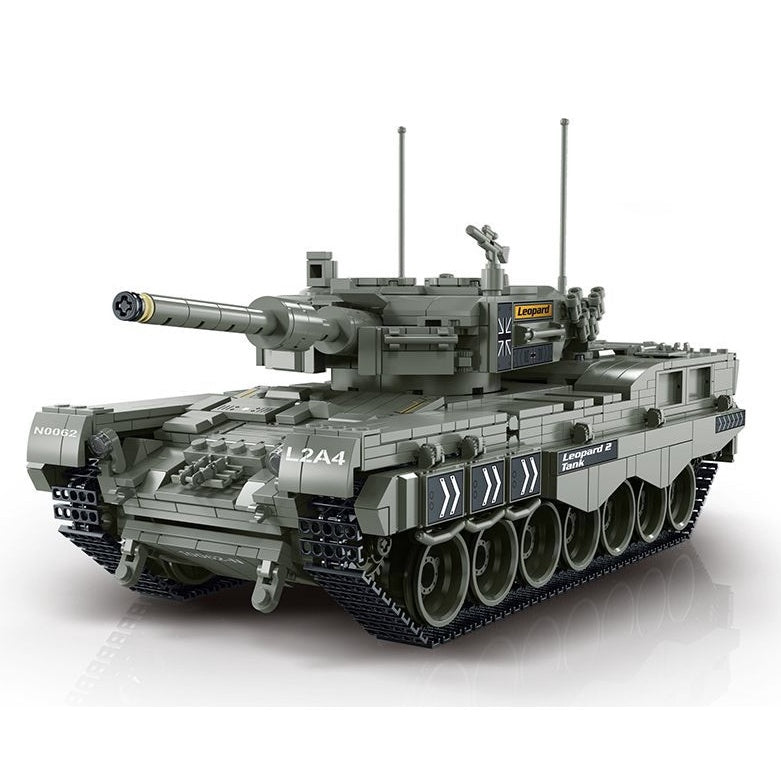 1756PCS Military WW2 Thunder Panther 2A4 Leopard Main Battle Tank Model Toy Building Block Brick Gift Kids Compatible Lego