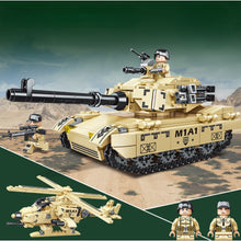 Load image into Gallery viewer, 462PCS Military WW2 2in1 M1A1 Abrams Main Battle Tank Helicopter Figure Model Toy Building Block Brick Gift Kids Compatible Lego
