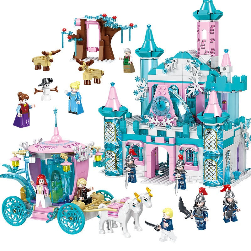 1030PCS MOC Girls Princess Ice Snow Castle Figure Model Toy Building Block Brick Gift Kids Compatible Lego