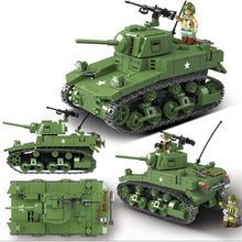 Load image into Gallery viewer, 601PCS Military WW2 M3A1 Stuart Light Tank Figure Model Toy Building Block Brick Gift Kids Compatible Lego
