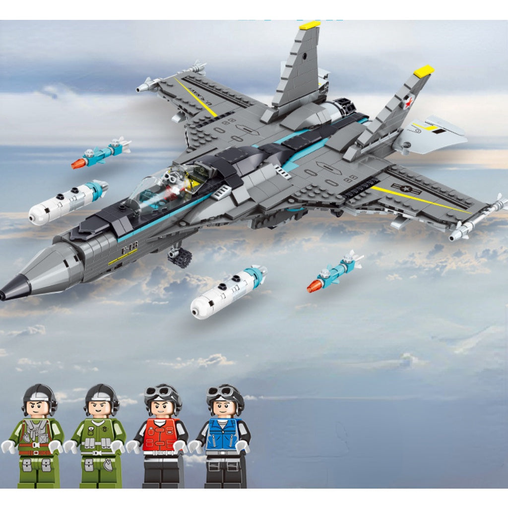 955PCS Military WW2 Hornet F/A-18 Strike Air Fighter Aircraft Figure Model Toy Building Block Brick Gift Kids Compatible Lego